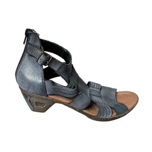 RIEKER Gladiator Heeled Sandals Blue Grey 40